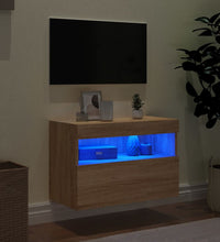 TV-Wandschrank mit LED-Leuchten Sonoma-Eiche 60x30x40 cm