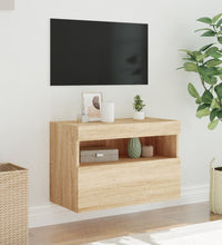 TV-Wandschrank mit LED-Leuchten Sonoma-Eiche 60x30x40 cm