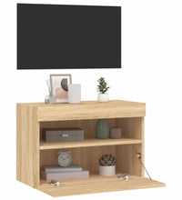 TV-Wandschrank mit LED-Leuchten Sonoma-Eiche 60x30x40 cm