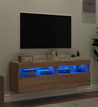 TV-Wandschränke mit LED-Leuchten 2 Stk. Sonoma-Eiche 60x30x40cm