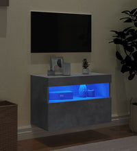 TV-Wandschrank mit LED-Leuchten Betongrau 60x30x40 cm