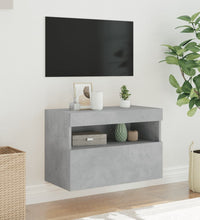 TV-Wandschrank mit LED-Leuchten Betongrau 60x30x40 cm