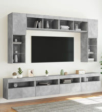 TV-Wandschrank mit LED-Leuchten Betongrau 60x30x40 cm