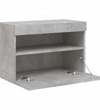 TV-Wandschrank mit LED-Leuchten Betongrau 60x30x40 cm