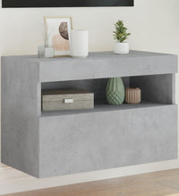 TV-Wandschrank mit LED-Leuchten Betongrau 60x30x40 cm