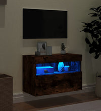 TV-Wandschrank mit LED-Leuchten Räuchereiche 60x30x40 cm
