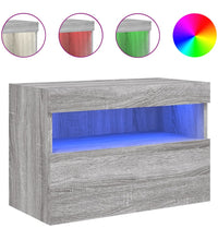 TV-Wandschrank mit LED-Leuchten Grau Sonoma 60x30x40 cm