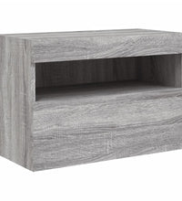 TV-Wandschrank mit LED-Leuchten Grau Sonoma 60x30x40 cm