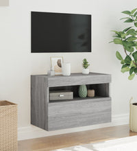 TV-Wandschrank mit LED-Leuchten Grau Sonoma 60x30x40 cm