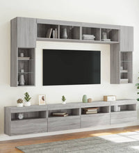 TV-Wandschrank mit LED-Leuchten Grau Sonoma 60x30x40 cm