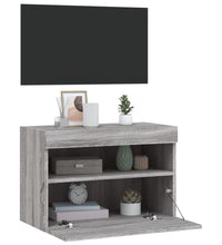 TV-Wandschrank mit LED-Leuchten Grau Sonoma 60x30x40 cm