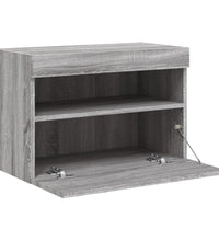 TV-Wandschrank mit LED-Leuchten Grau Sonoma 60x30x40 cm