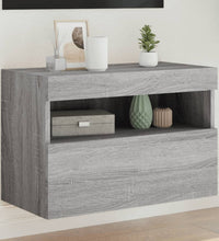 TV-Wandschrank mit LED-Leuchten Grau Sonoma 60x30x40 cm