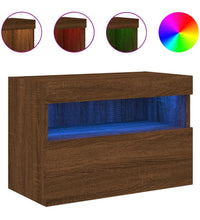 TV-Wandschrank mit LED-Leuchten Braun Eichen-Optik 60x30x40 cm