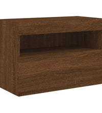 TV-Wandschrank mit LED-Leuchten Braun Eichen-Optik 60x30x40 cm