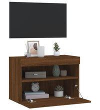 TV-Wandschrank mit LED-Leuchten Braun Eichen-Optik 60x30x40 cm