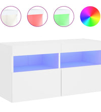 TV-Wandschrank mit LED-Leuchten Weiß 80x30x40 cm