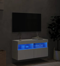 TV-Wandschrank mit LED-Leuchten Weiß 80x30x40 cm