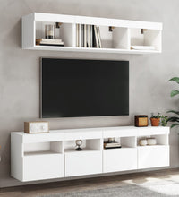 TV-Wandschrank mit LED-Leuchten Weiß 80x30x40 cm