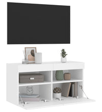 TV-Wandschrank mit LED-Leuchten Weiß 80x30x40 cm