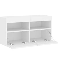 TV-Wandschrank mit LED-Leuchten Weiß 80x30x40 cm