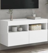 TV-Wandschrank mit LED-Leuchten Weiß 80x30x40 cm