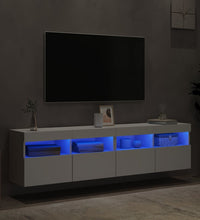TV-Wandschränke mit LED-Leuchten 2 Stk. Weiß 80x30x40 cm