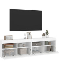 TV-Wandschränke mit LED-Leuchten 2 Stk. Weiß 80x30x40 cm