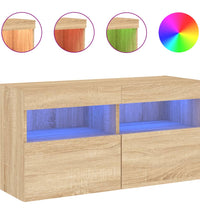 TV-Wandschrank mit LED-Leuchten Sonoma-Eiche 80x30x40 cm