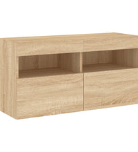 TV-Wandschrank mit LED-Leuchten Sonoma-Eiche 80x30x40 cm