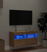 TV-Wandschrank mit LED-Leuchten Sonoma-Eiche 80x30x40 cm