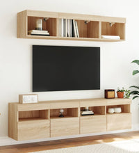 TV-Wandschrank mit LED-Leuchten Sonoma-Eiche 80x30x40 cm