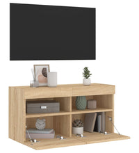 TV-Wandschrank mit LED-Leuchten Sonoma-Eiche 80x30x40 cm