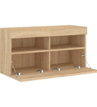 TV-Wandschrank mit LED-Leuchten Sonoma-Eiche 80x30x40 cm