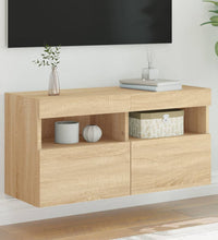 TV-Wandschrank mit LED-Leuchten Sonoma-Eiche 80x30x40 cm