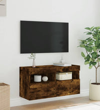 TV-Wandschrank mit LED-Leuchten Räuchereiche 80x30x40 cm