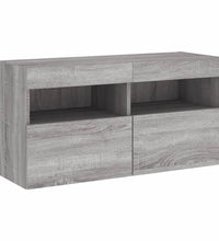 TV-Wandschrank mit LED-Leuchten Grau Sonoma 80x30x40 cm