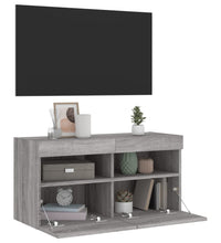 TV-Wandschrank mit LED-Leuchten Grau Sonoma 80x30x40 cm