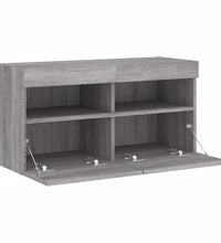 TV-Wandschrank mit LED-Leuchten Grau Sonoma 80x30x40 cm