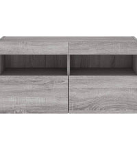 TV-Wandschrank mit LED-Leuchten Grau Sonoma 80x30x40 cm