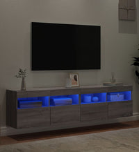 TV-Wandschränke mit LED-Leuchten 2 Stk. Grau Sonoma 80x30x40 cm