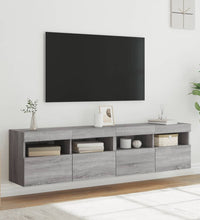 TV-Wandschränke mit LED-Leuchten 2 Stk. Grau Sonoma 80x30x40 cm
