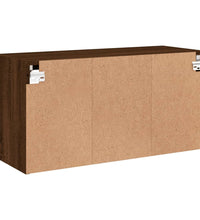 TV-Wandschrank mit LED-Leuchten Braun Eichen-Optik 80x30x40 cm