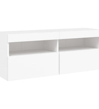 TV-Wandschrank mit LED-Leuchten Weiß 100x30x40 cm