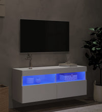 TV-Wandschrank mit LED-Leuchten Weiß 100x30x40 cm