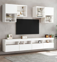 TV-Wandschrank mit LED-Leuchten Weiß 100x30x40 cm