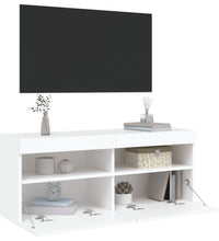 TV-Wandschrank mit LED-Leuchten Weiß 100x30x40 cm