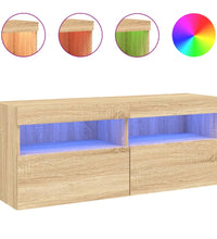 TV-Wandschrank mit LED-Leuchten Sonoma-Eiche 100x30x40 cm