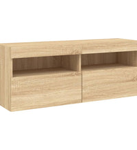 TV-Wandschrank mit LED-Leuchten Sonoma-Eiche 100x30x40 cm