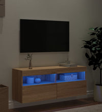 TV-Wandschrank mit LED-Leuchten Sonoma-Eiche 100x30x40 cm